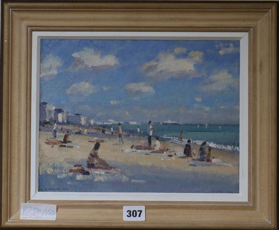 Ronald Morgan (1936-) Brighton Beach 22 x 29cm.